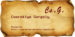 Csereklye Gergely névjegykártya